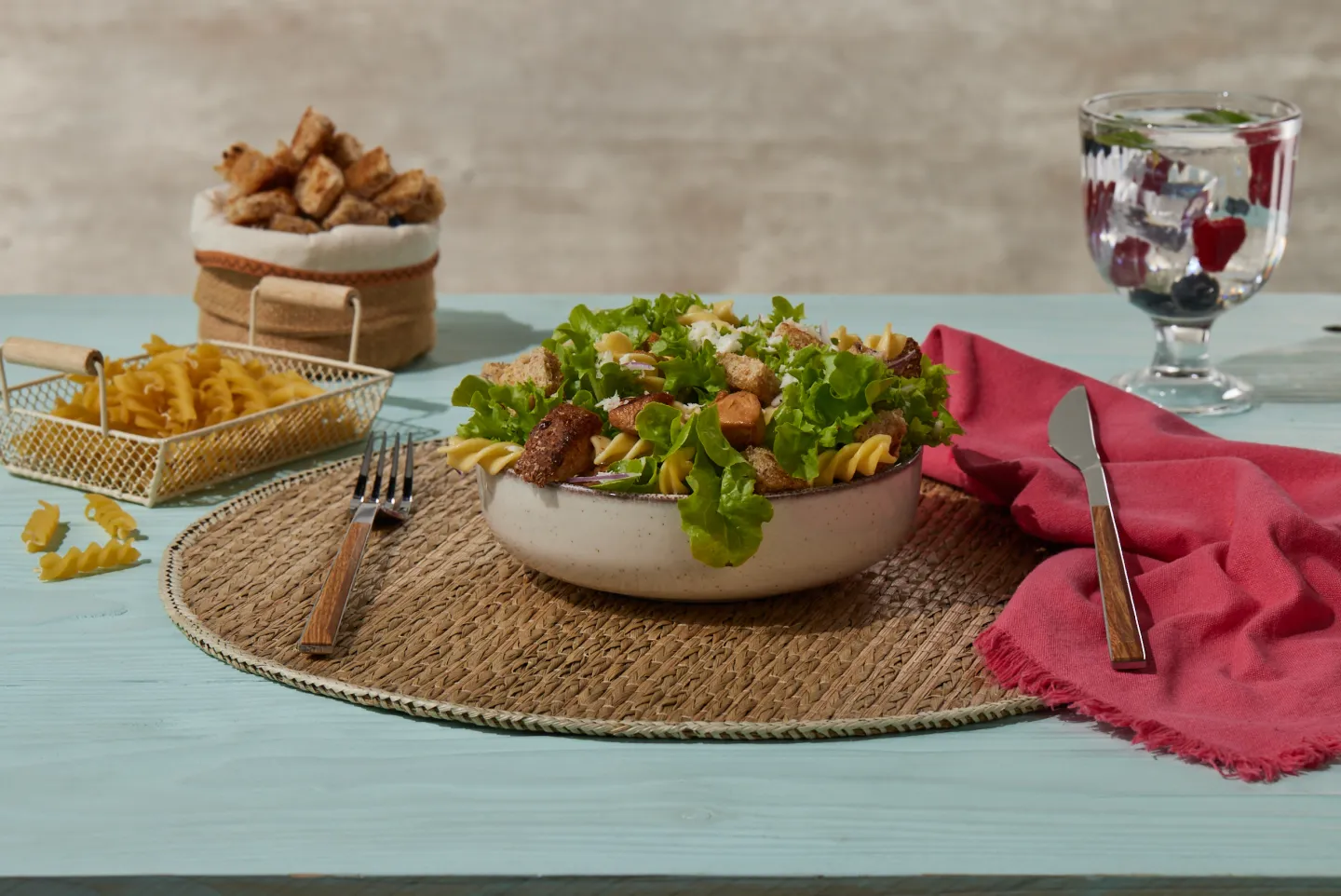 Ensalada de pollo y pasta