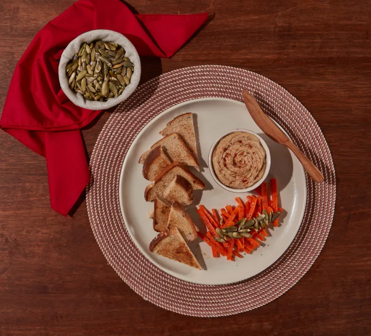 Hummus de lentejas y zanahoria asada 