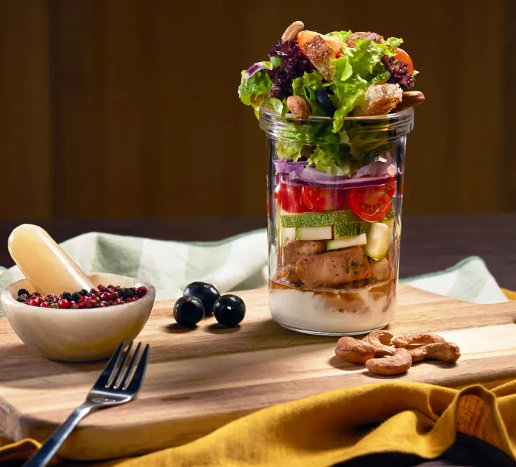 ensalada mediterránea en tarro